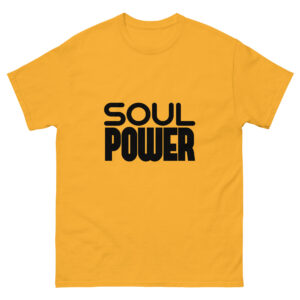 Yellow T-shirt with 'Soul Power' print