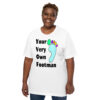 Your Very Own Footman: Premium Tee Shirt : Mockup Female Standing : Colour: White : Bella & Canvas 3001