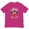 Pink t-shirt with Transylvania Bite Club design.