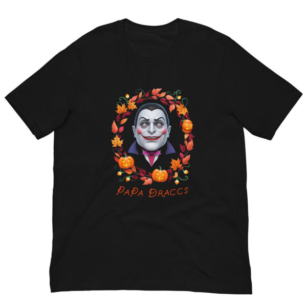 PaPa Draccs-Dracula : Halloween : Premium Tee Shirt : Colour: Black : Bella & Canvas 3001