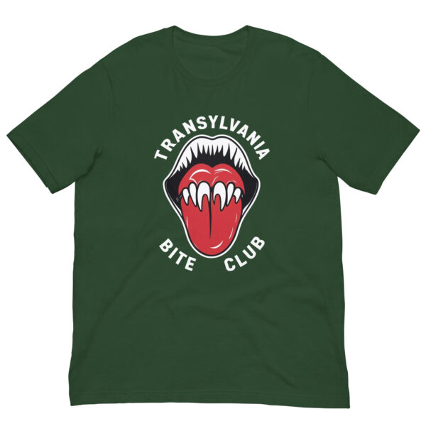 Transylvania Bite Club T-shirt with fang design