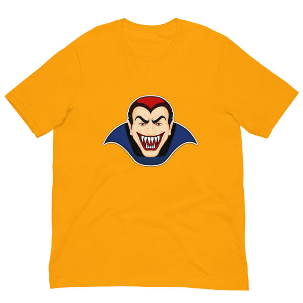 Yellow T-shirt with vampire illustration