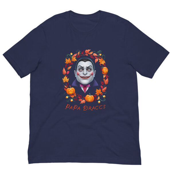 PaPa Draccs-Dracula : Halloween : Premium Tee Shirt : Colour: Navy : Bella & Canvas 3001