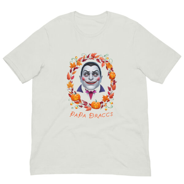 PaPa Draccs-Dracula : Halloween : Premium Tee Shirt : Colour: Silver : Bella & Canvas 3001