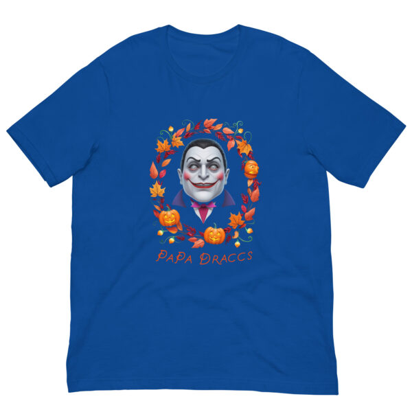 PaPa Draccs-Dracula : Halloween : Premium Tee Shirt : Colour: True-Royal : Bella & Canvas 3001