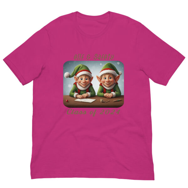 Pink T-shirt with elves illustration, Class of 2024.