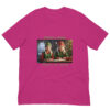 Pink shirt with festive elf design.