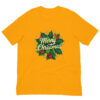 Yellow T-shirt with Merry Christmas holly design.