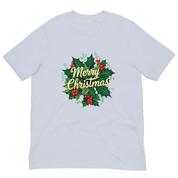 T-shirt with Merry Christmas holly design