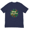 Navy T-shirt with Merry Christmas and holly design.