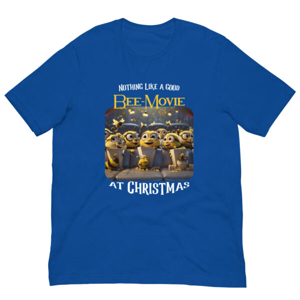 Blue Christmas T-shirt with Bee Movie theme