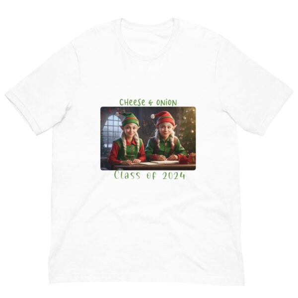 Christmas elves on Class of 2024 t-shirt