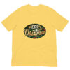 Yellow T-shirt with 'Merry Christmas' design.