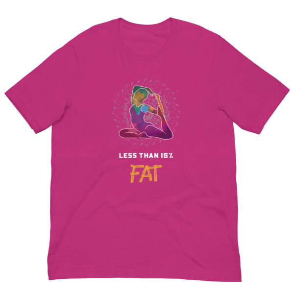 Pink T-shirt with yoga pose design.