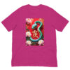 Pink T-shirt with snake and floral design, 2025