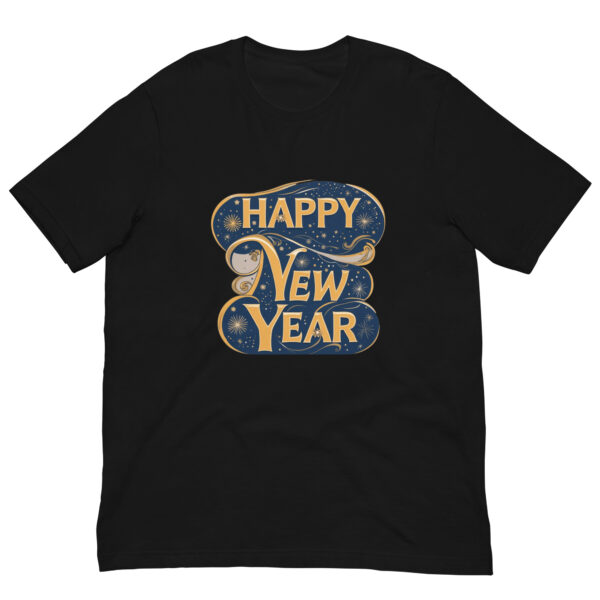 Black t-shirt with Happy New Year design