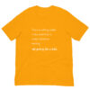 Orange T-shirt with Christmas morning quote