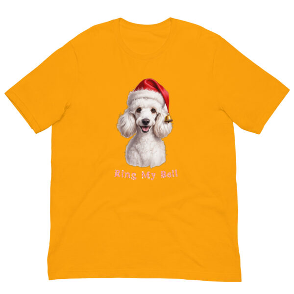 Festive dog t-shirt with Santa hat design