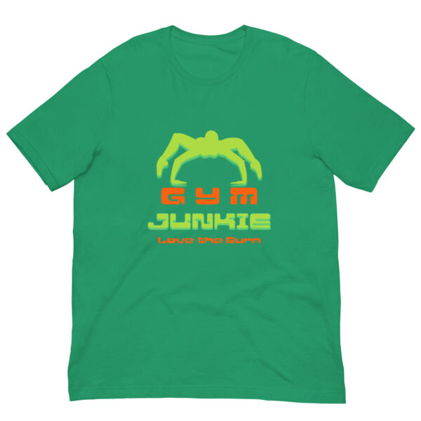 Green T-shirt with 'Gym Junkie' design