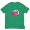 Green T-shirt with 'Happy New Year' design.