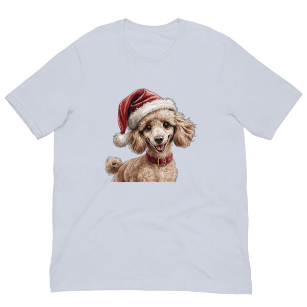 Poodle in Santa hat on T-shirt.