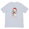 Poodle in Santa hat on T-shirt, 'Ring My Bell'.