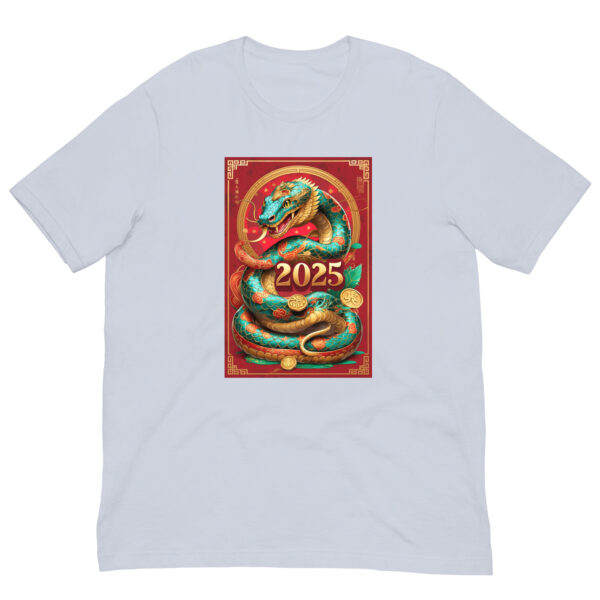 2025 dragon graphic on grey t-shirt.