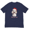 Dog in Santa hat on T-shirt