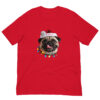 Red T-shirt with festive pug design