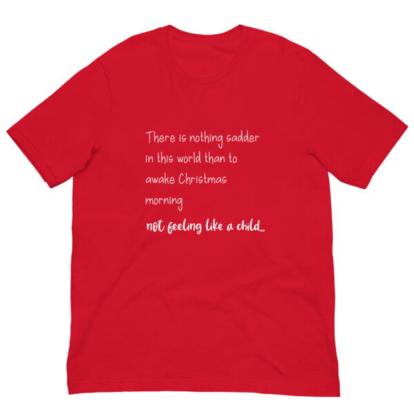 Red T-shirt with festive Christmas quote.