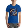 Blue 2025 t-shirt with galaxy design.