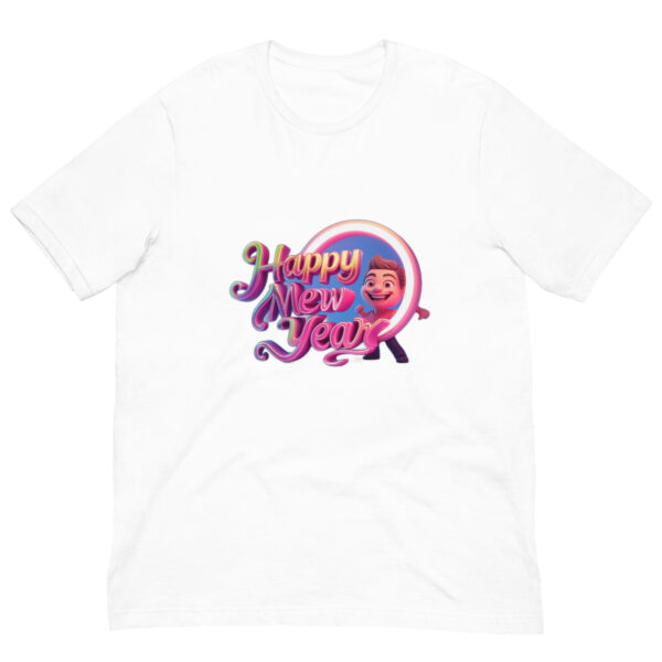 White t-shirt with 'Happy New Year' design