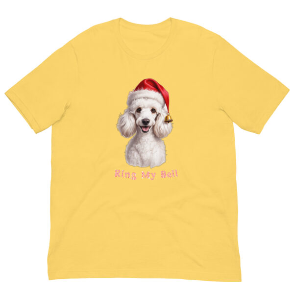 Yellow t-shirt, dog with Santa hat design